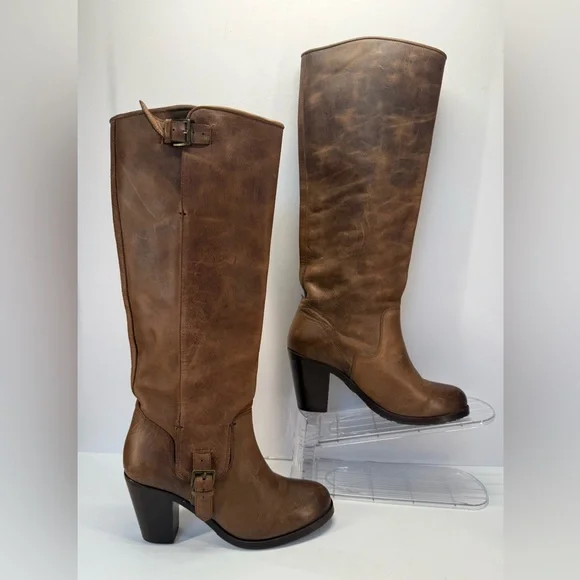 Ariat Gold Coast crushed stone Brown Leather casual country Heeled Boots 8 B - Picture 4 of 16